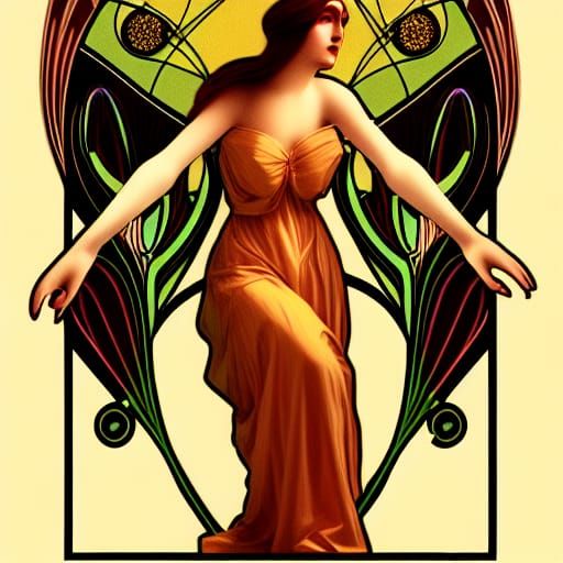 Woman in Art Nouveau Art Deco Style