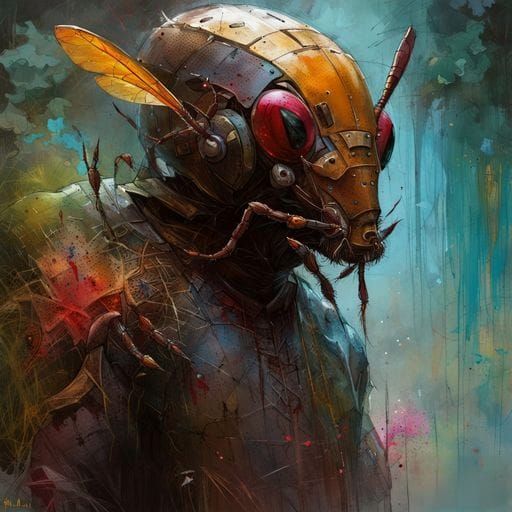 Armored Ant-Man Portrait in Fine Art Style