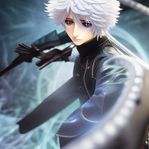 Electric Anime Assassin in Fantasycore Style