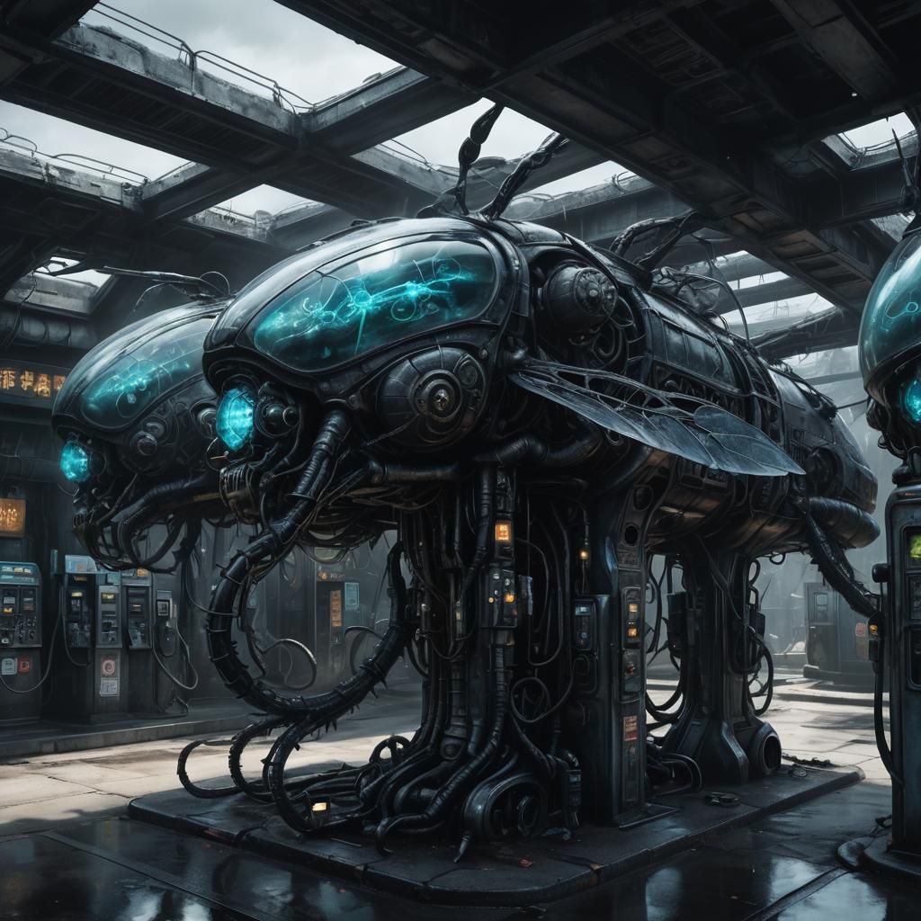 Biomechanical Gas Station for Dragonfly Spaceships