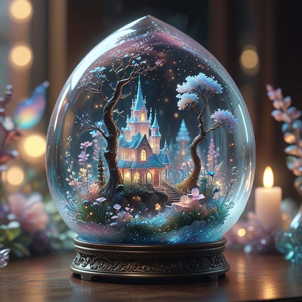 Ethereal Glass Sculptures in a Dreamy Fantasy Art Style