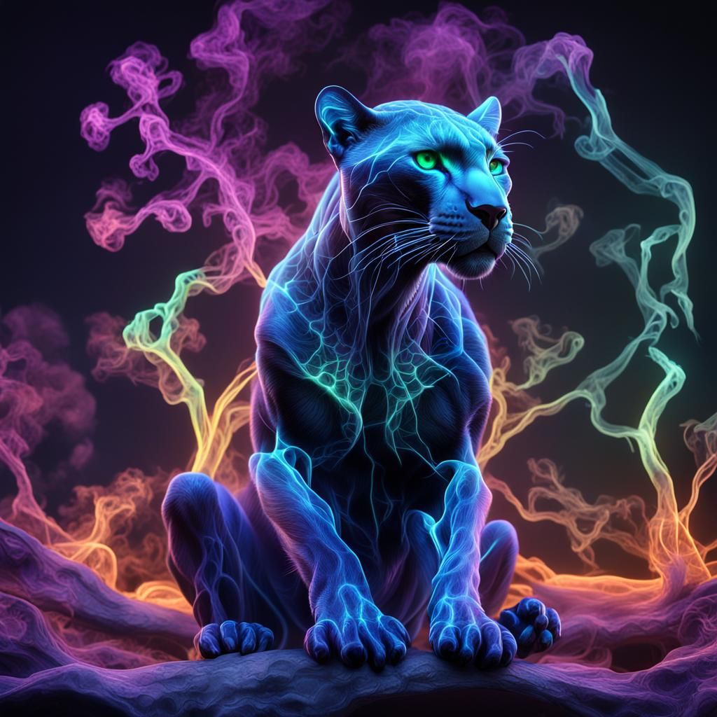 Chemiluminescent X-Ray Panther Digital Art
