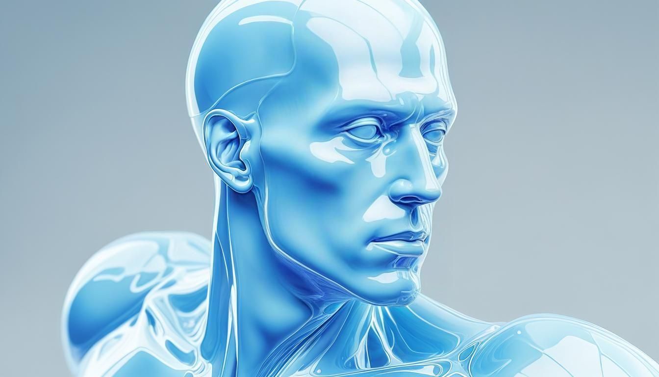 Translucent Shapeshifter Sculpture in Hyperrealism Style