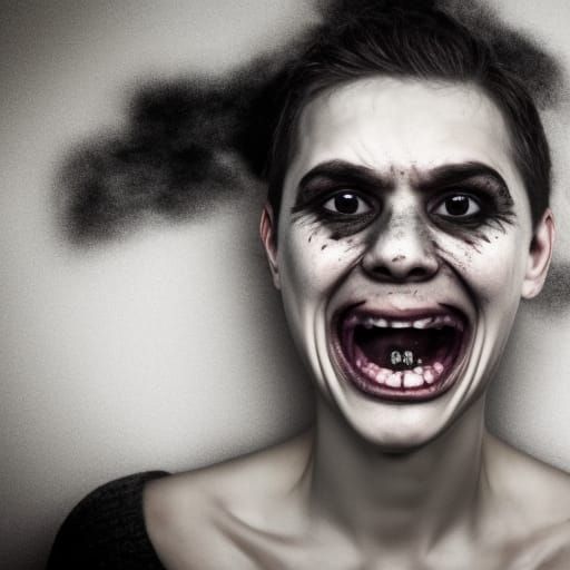 Intense Screaming Portrait in Ambient Light