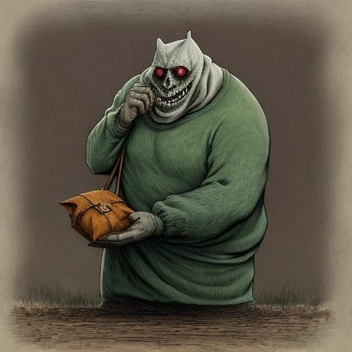 Eerie Sack Man Bogeyman Illustration