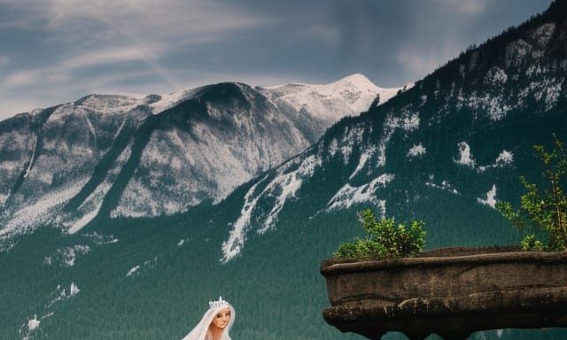 Portrait of a Blonde Princess with Crown