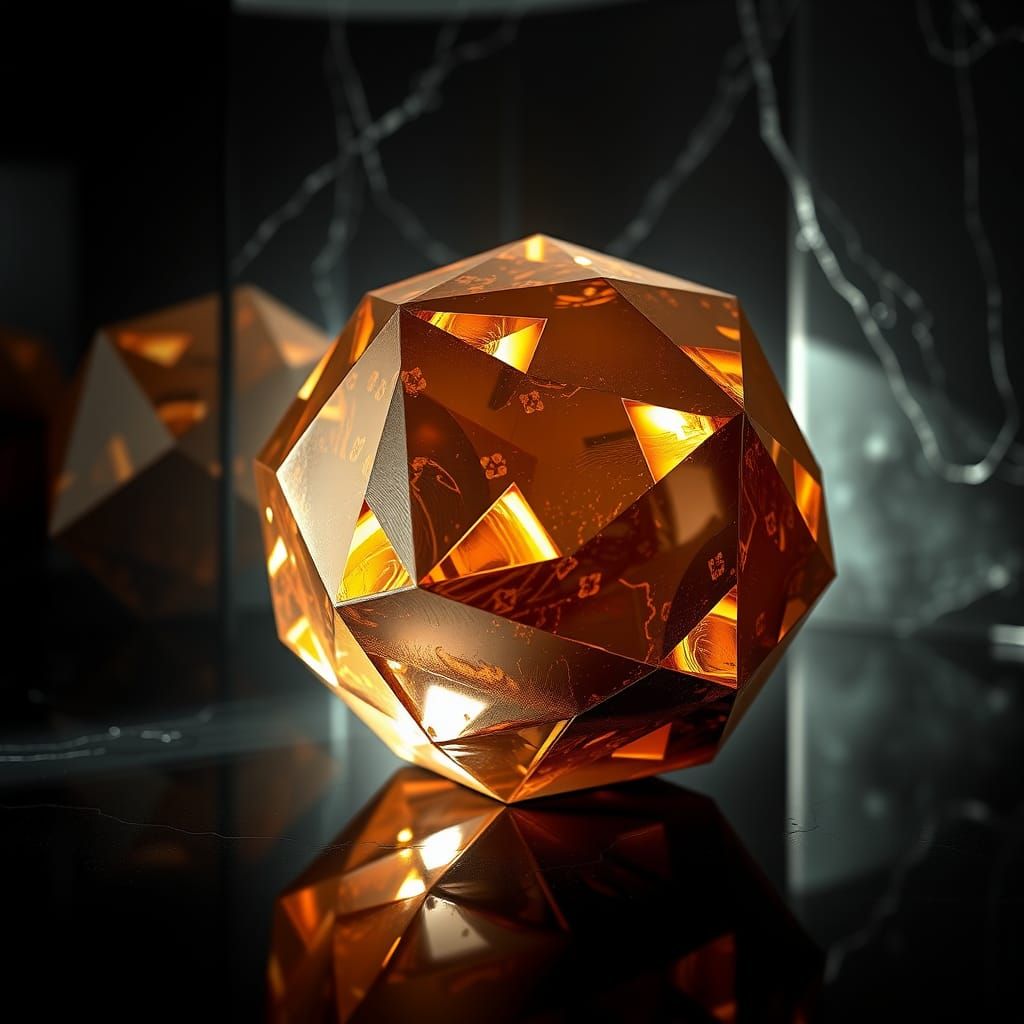 Translucent Dodecahedron with Intricate Geometry