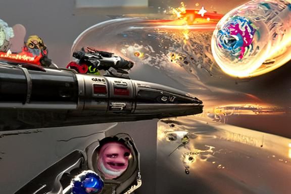 Futuristic Space War with Three Warriors