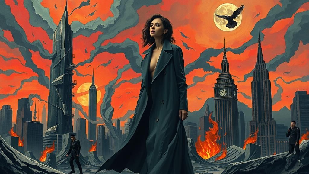 Dystopian Apocalypse: Melting Cityscape in Surreal Style