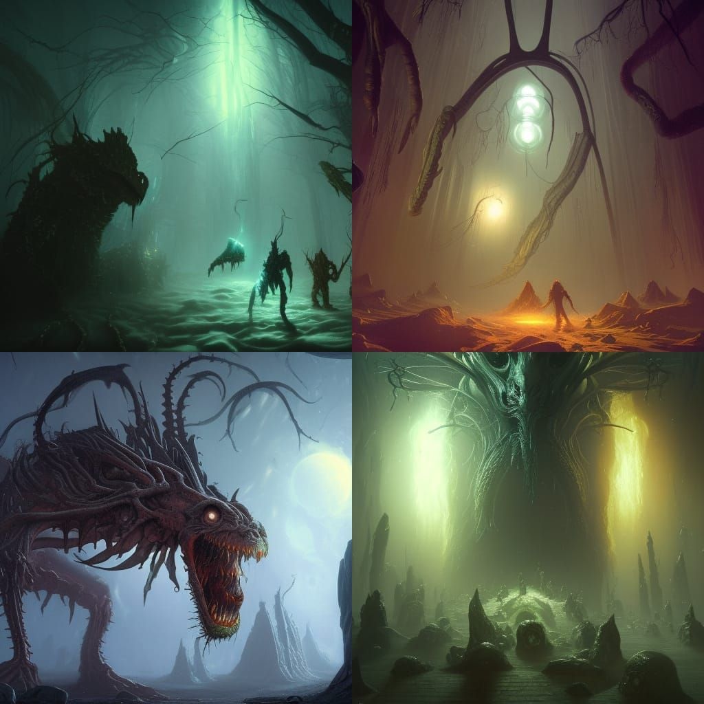 Lovecraftian Entities: Dark Fantasy Concept Art