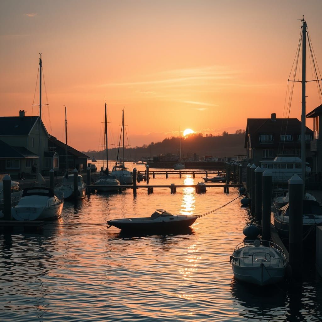 Sunny Summer Morning in Kalundborg: Hyperrealistic Seascape