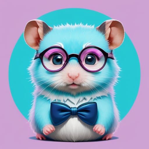 Vibrant Hamster with Electric Blue Fur and Bright Eyes