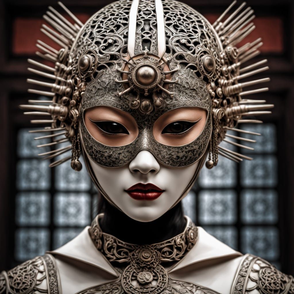 Japanese Gothic Cenobite Goddess in Hyperrealistic HDR