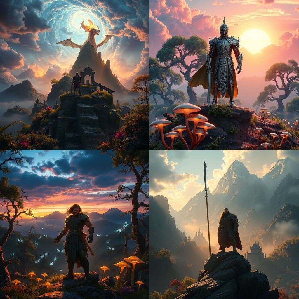 Epic Fantasy Landscape in Vibrant Colors