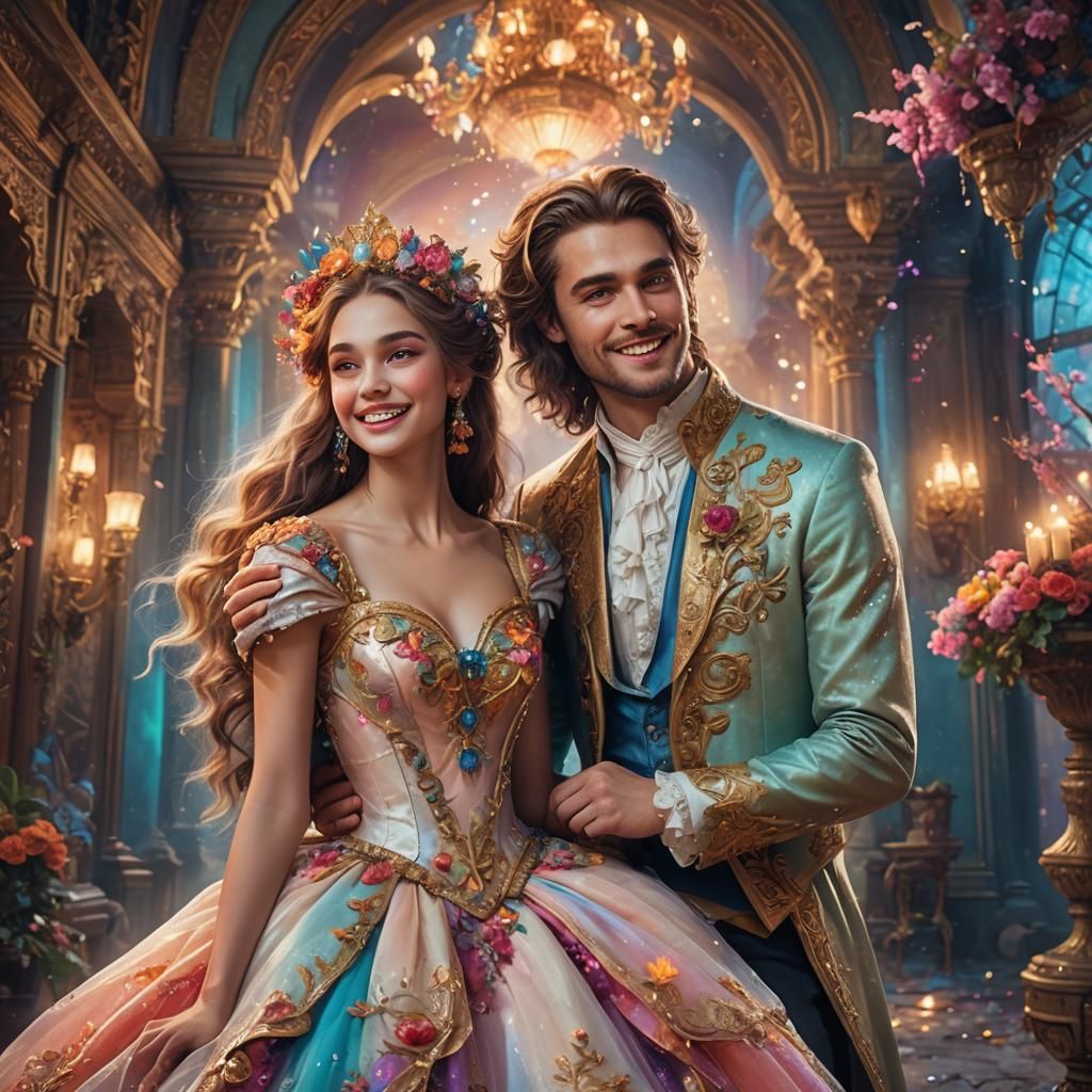 Romantic Photo Interrupted: Vibrant Fantasy Concept Art