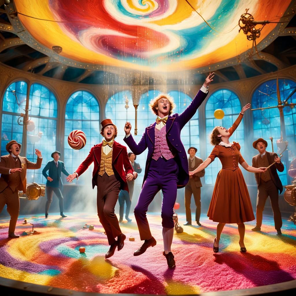 Whimsical Factory Workers in Chocolate River Room