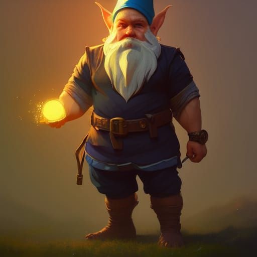 Handsome Gnome Portrait in Hyperdetailed Style