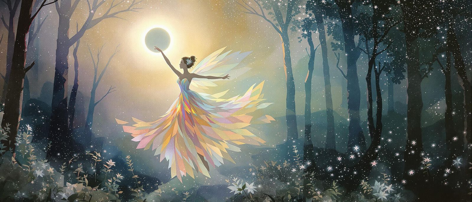 Fairy Dance in Lunar Eclipse, Acid Wash Effect