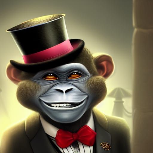 Monkey in Suit: Detailed Fantasy Concept Art