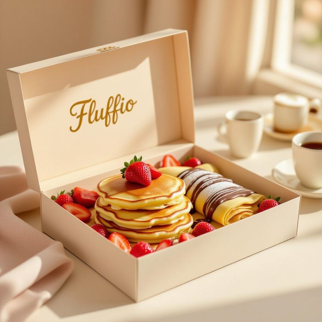 Premium Dessert Box with Golden Pancakes and Berries