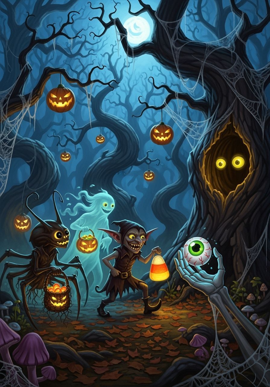Dark Fantasy Trick-or-Treat in Gnarled Forest