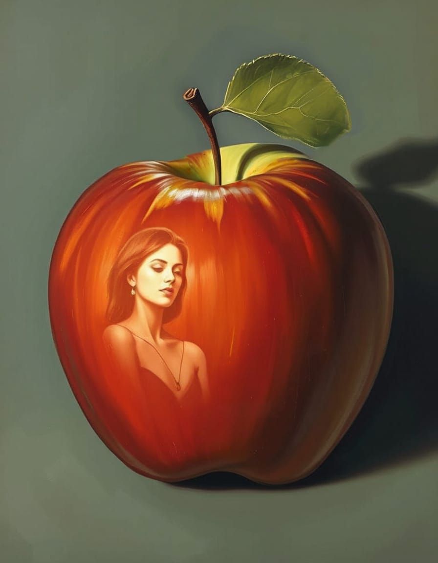 Surrealistic Portrait of an Apple