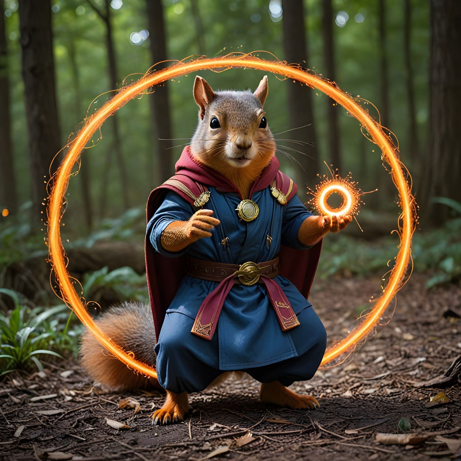 Squirrel Doctor Strange Conjures Orange Sparks