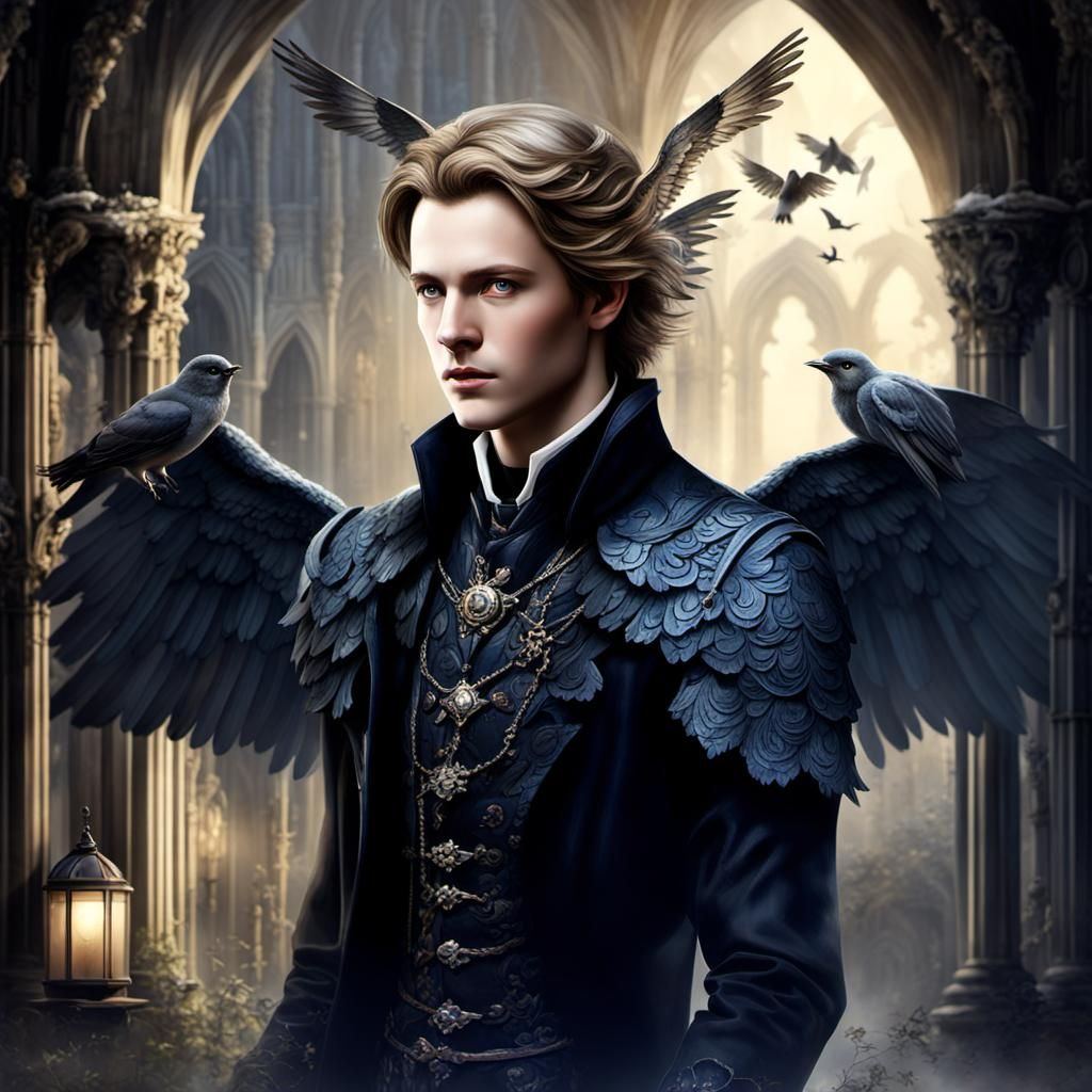 Archangel Gabriel in Fantasy Rococo Palace