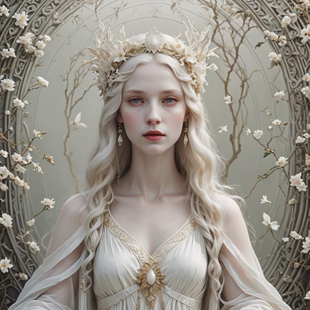 Ethereal Pale Goddess Portrait