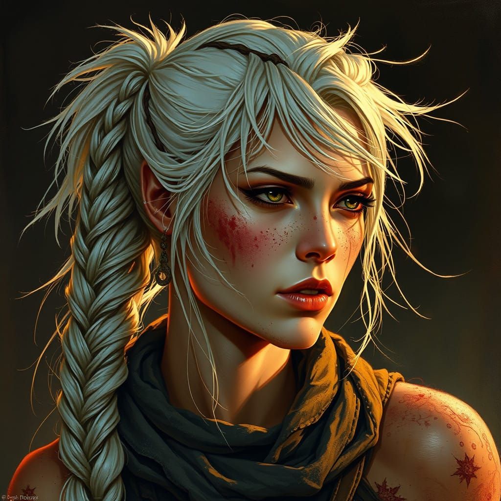 Fantasy Aasimar Warrior in Gritty Realism Style