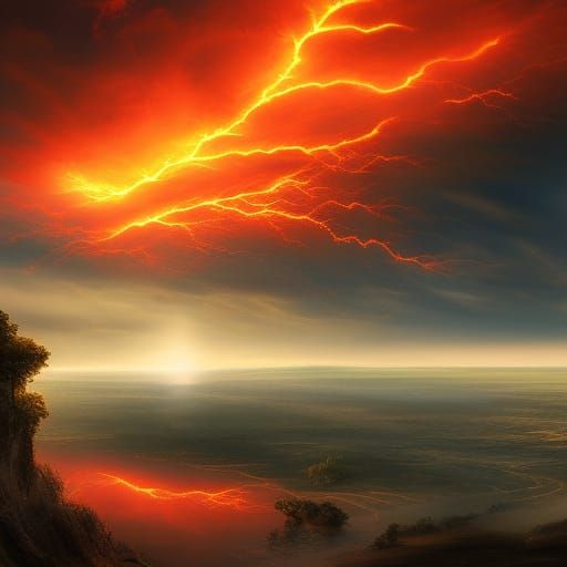 Dramatic Day of Resurrection in Fiery Sky