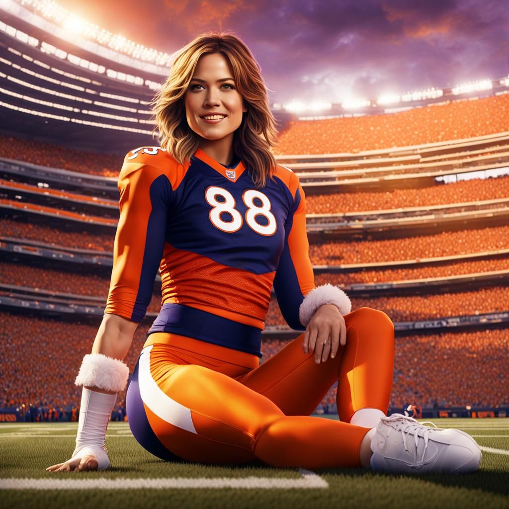 Fantasy Art of Woman in Cheerleader Leggings