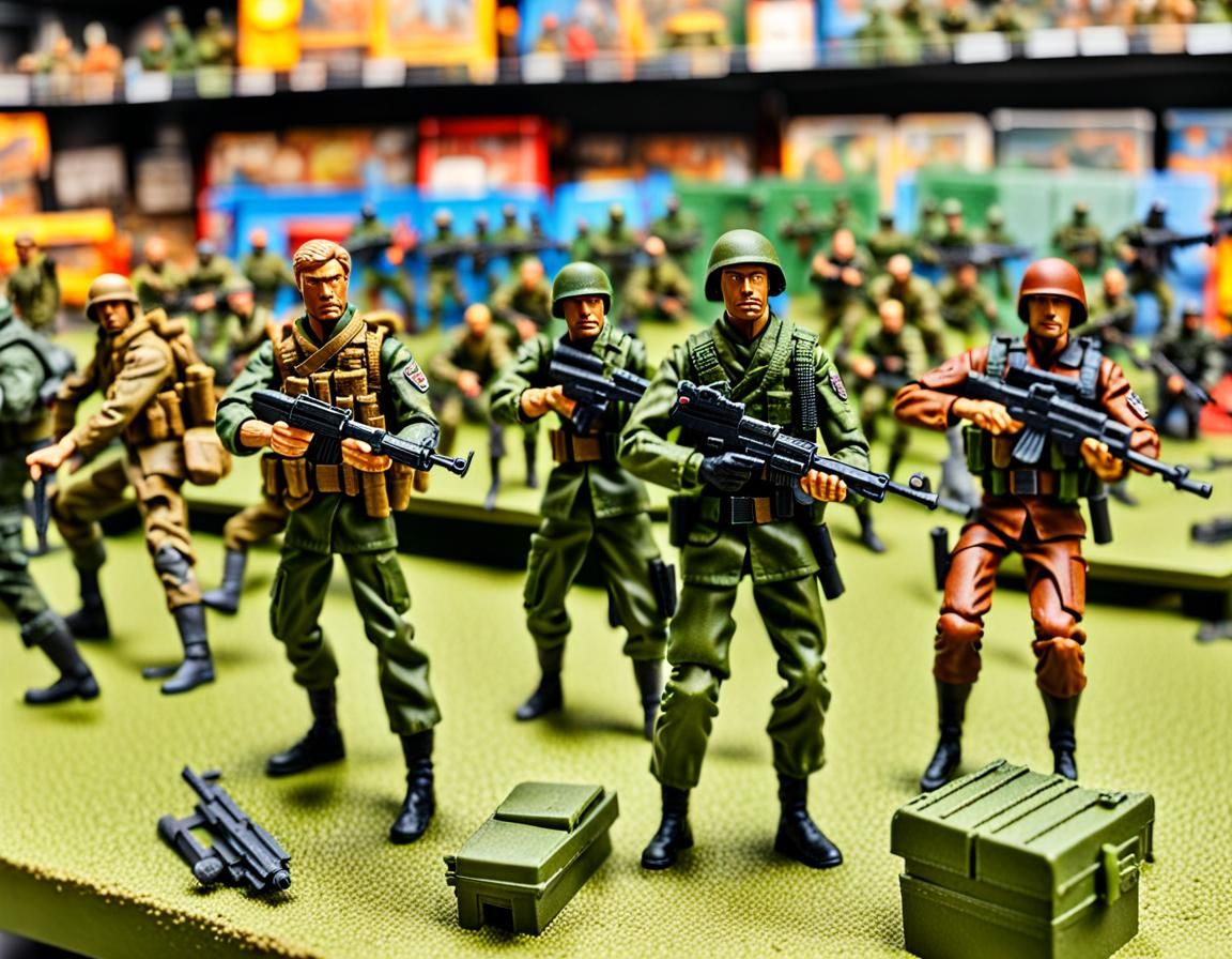 G.I. Joe Action Figures on Toy Battlefield
