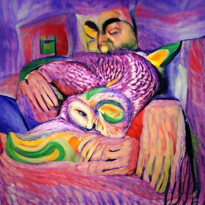 Dream of Owl in Arms, Fauvism Style