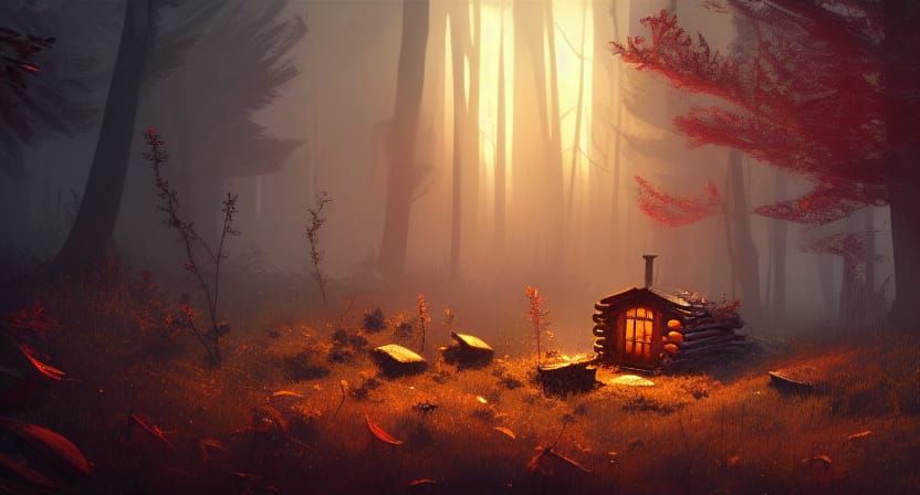 Forest Hag's Cabin with Sinister Flowers