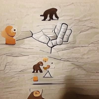 Monkey vs. Bear in Rock, Paper, Scissors