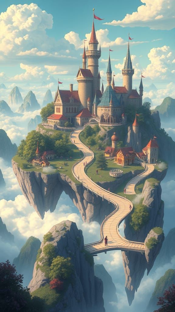 Enchanted Floating Realm of Wonders