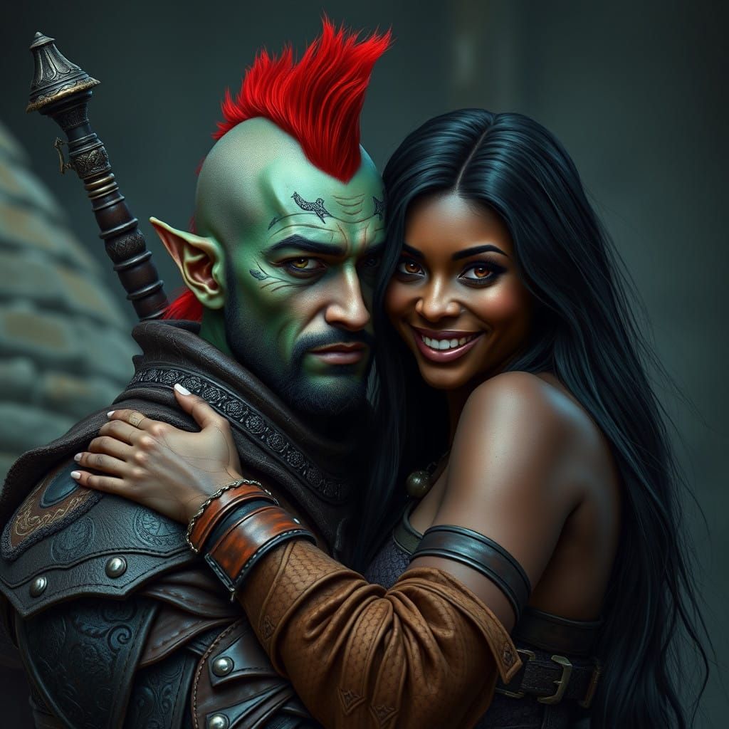 Ethereal Encounter in Rich Fantasy Landscape