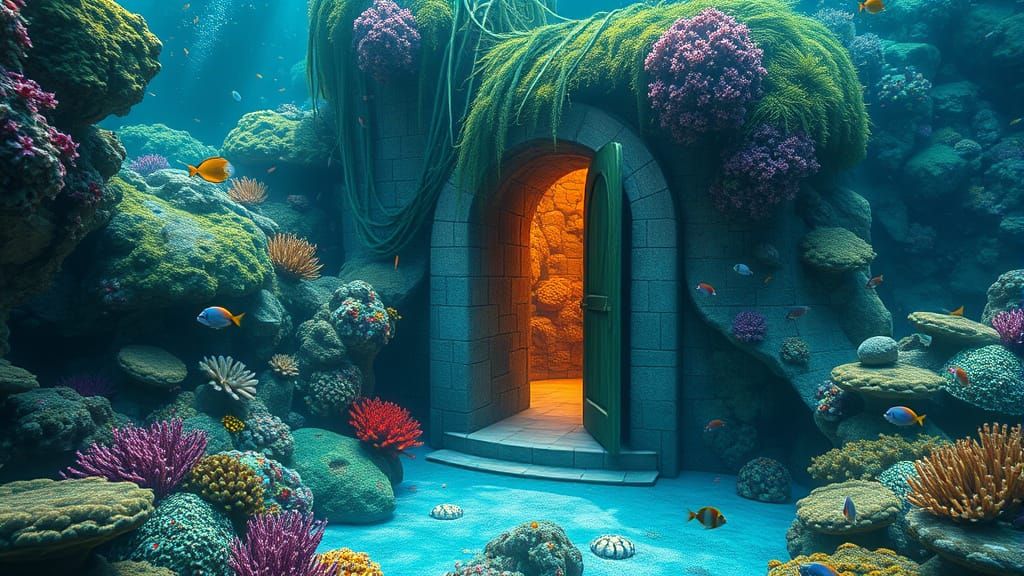 Underwater Temple Doorway Reveals Hidden Chamber