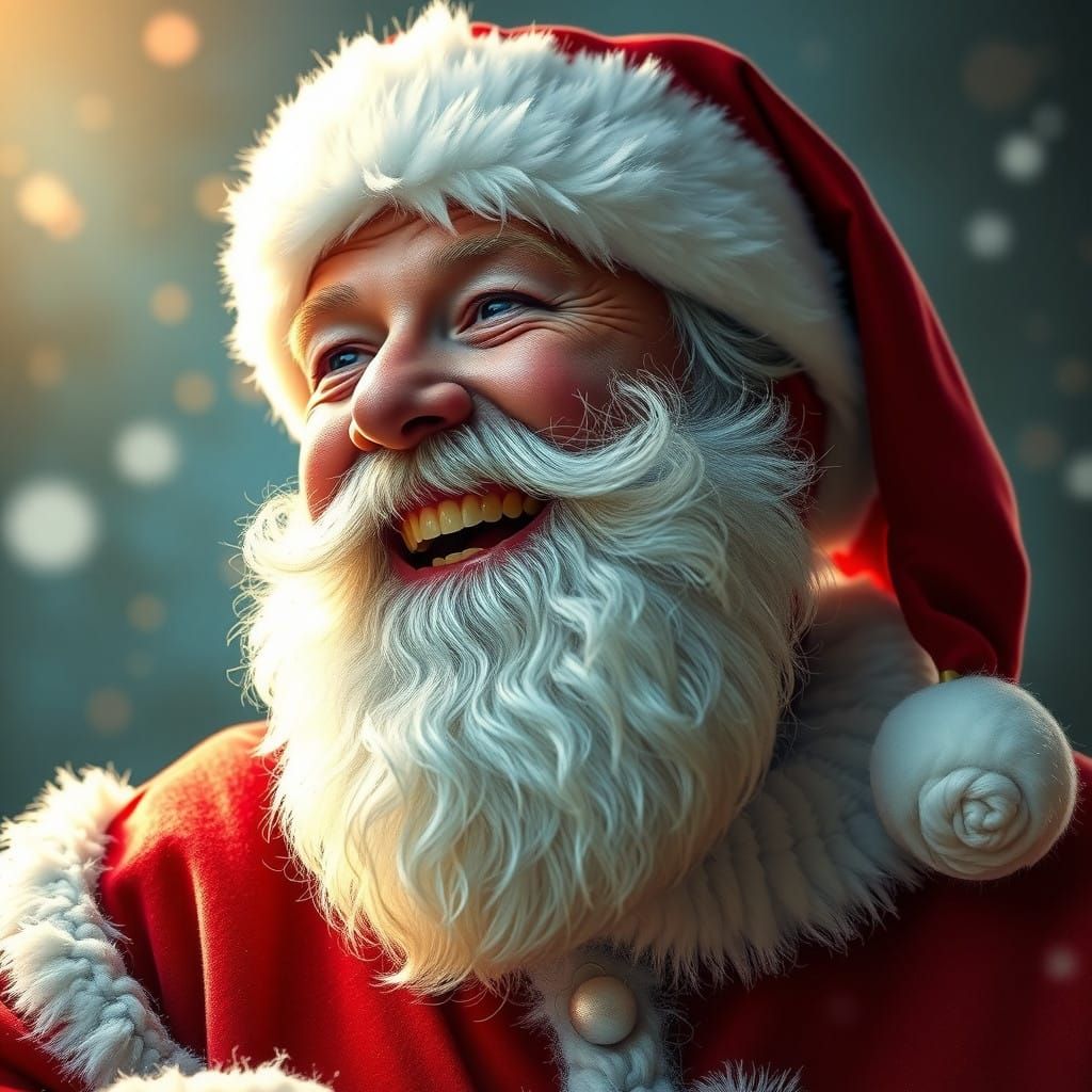 Joyful Santa Claus in Warm Winter Portrait