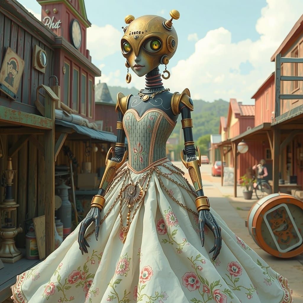 Rustic Country Robot Reminisces on Thrilling Adventures
