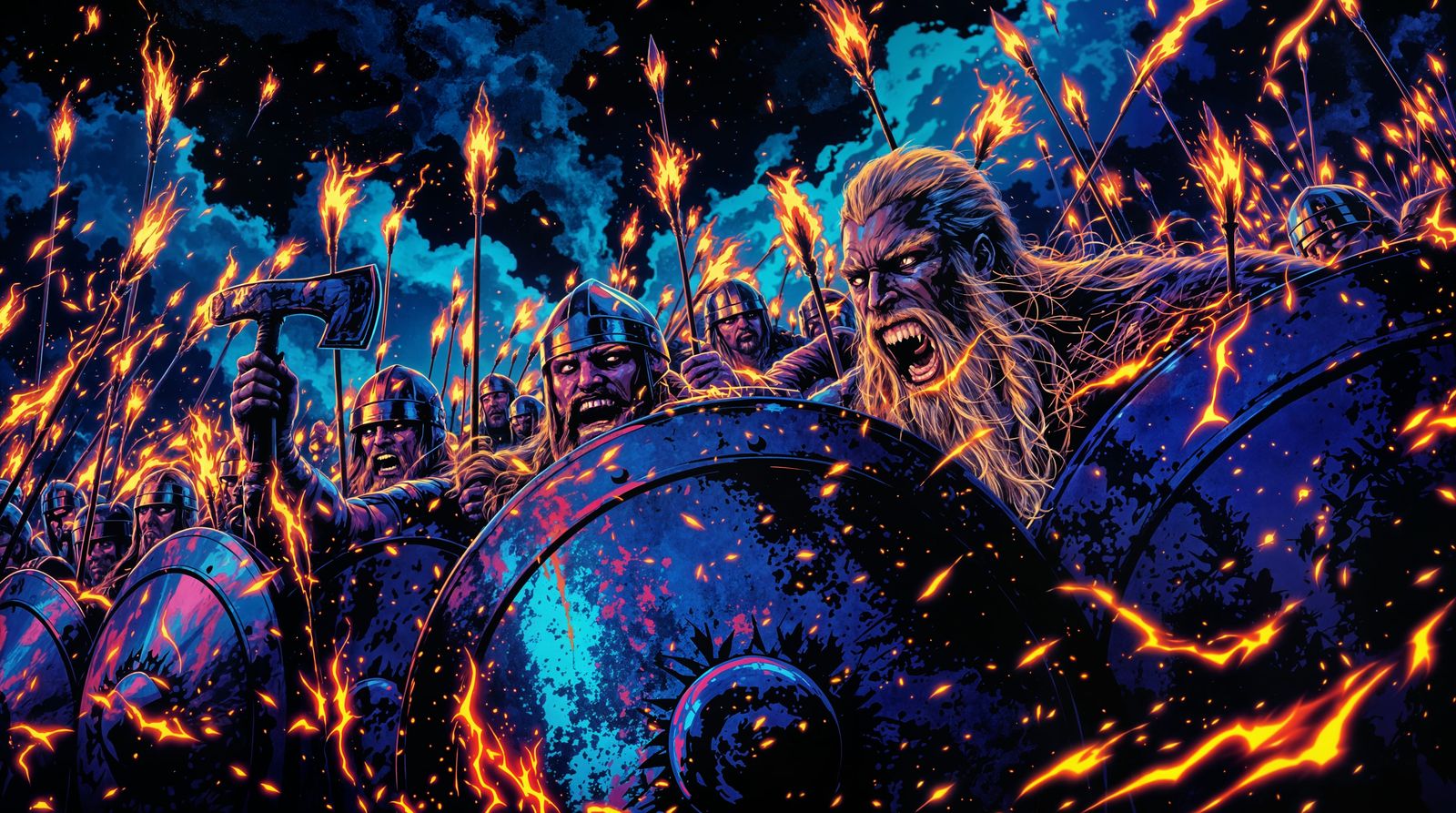 Viking Warriors in Dark Felt Shadows