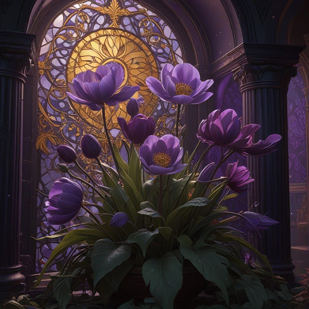 Ethereal Winter Bouquet in Dark Fantasy Style