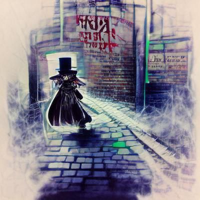 Victorian London Alleyway at Night