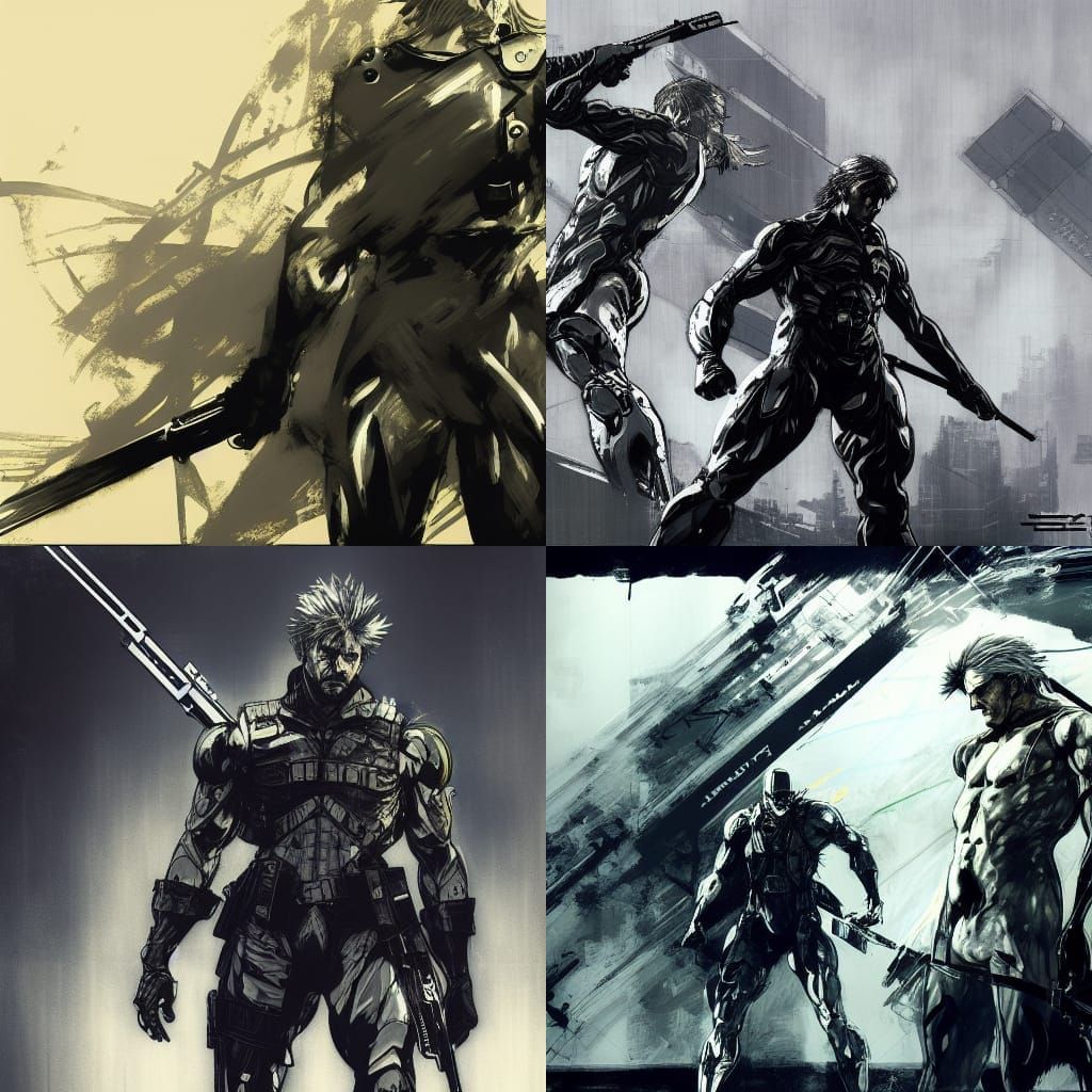 Raiden Concept Art in Yoji Shinkawa Style