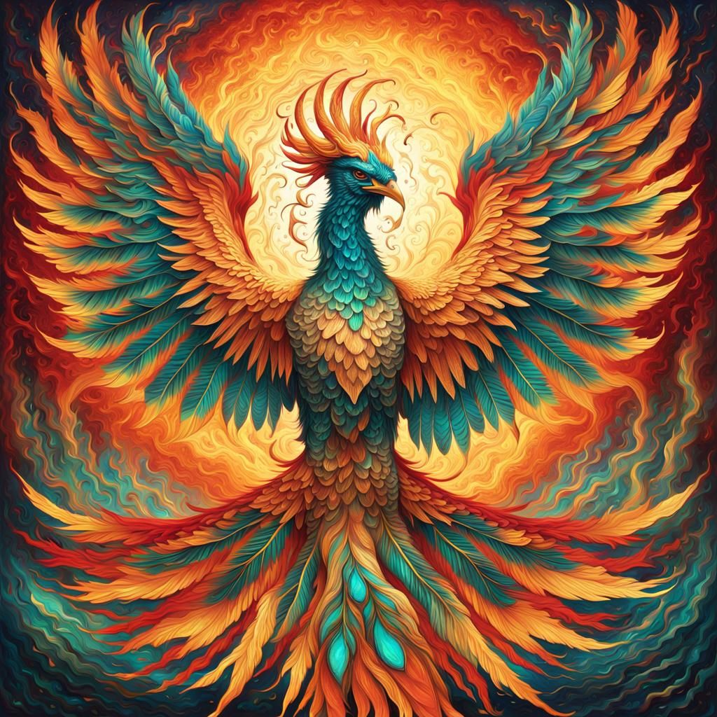 Phoenix Rising: A Kaleidoscope of Fire and Light