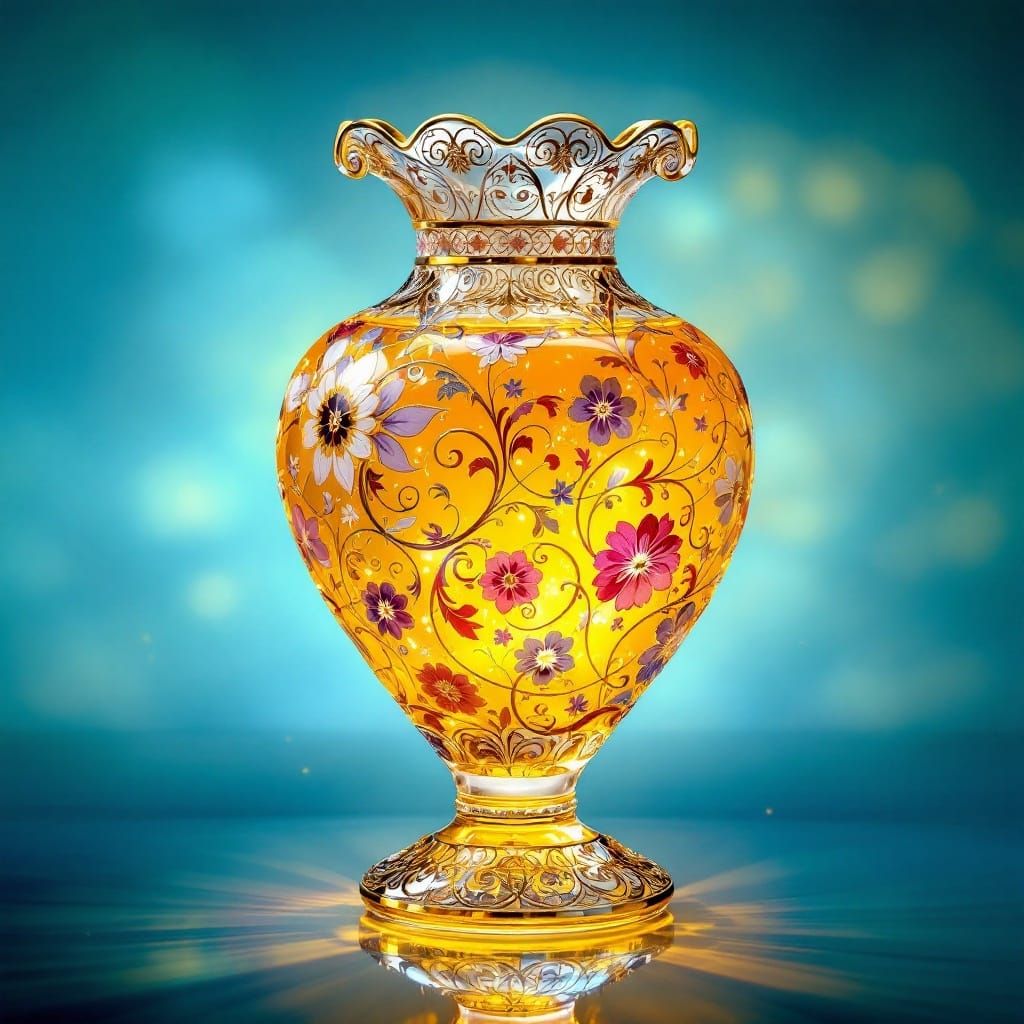 Ornate Vase with Ambrosia in Art Nouveau Style