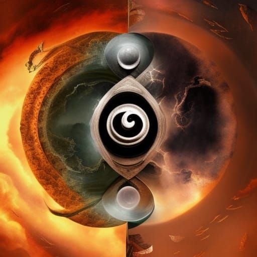 Dramatic Digital Painting of Yin and Yang