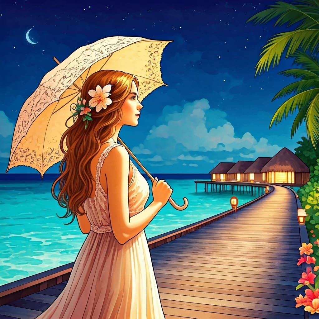 Night in the Maldives