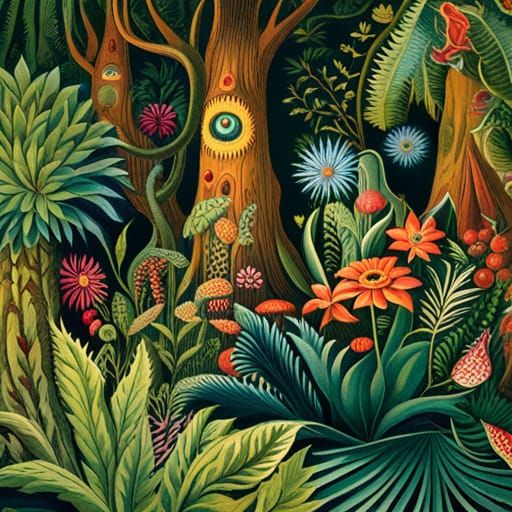 Enchanted Jungle Night: A Storybook Illustration